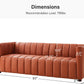 Luxe Channel Tufted Genuine Leather Sofa