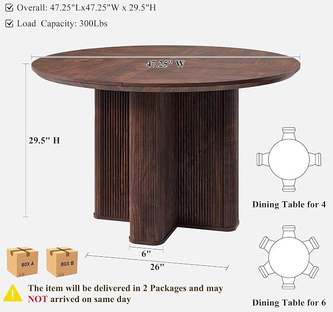 Bellamy Fluted Round Dining Table
