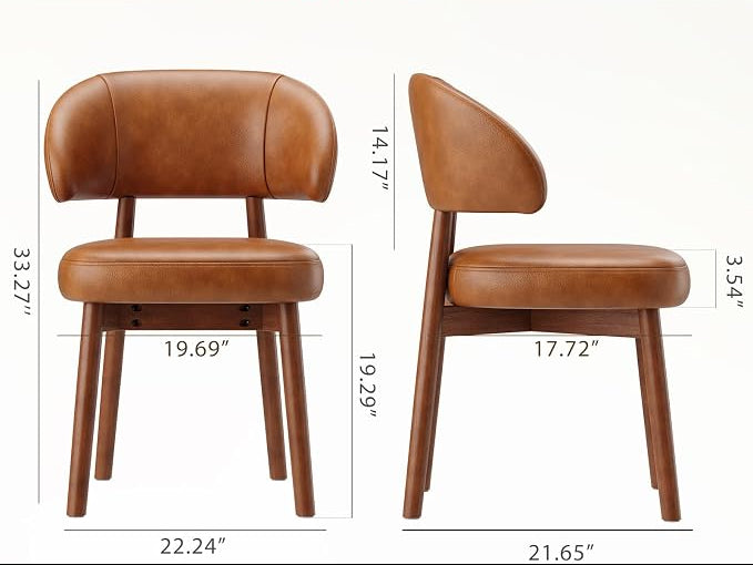 Camden Mid-Century Modern Leather Dining Chair Set