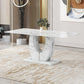 LuxeMarble Glass Dining Table