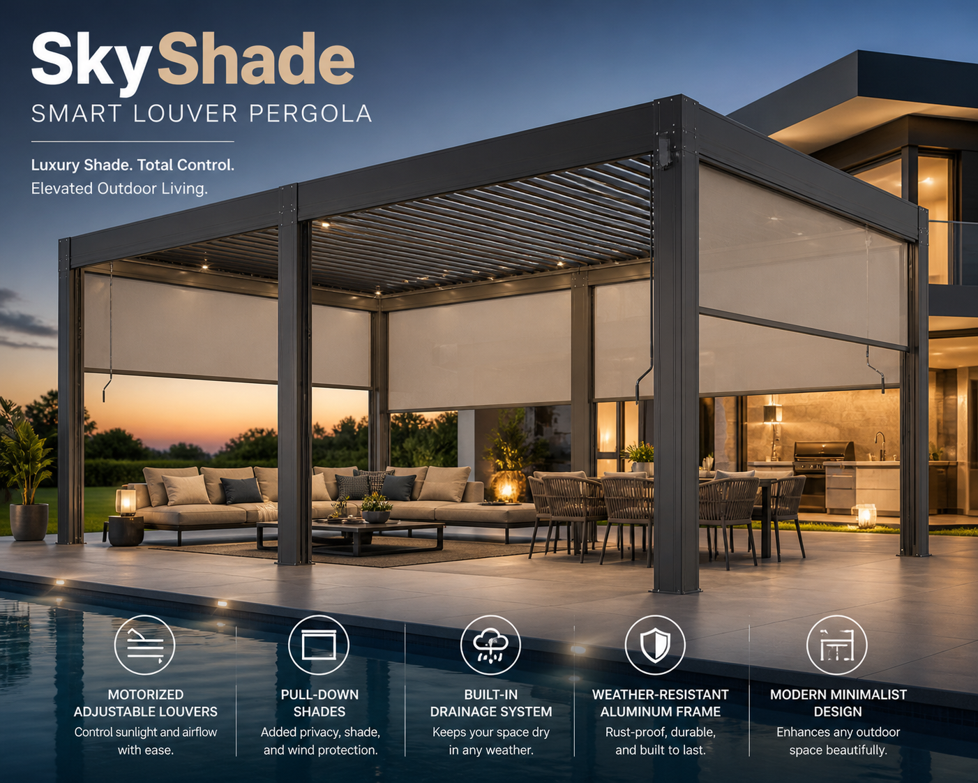 SkyShade Smart Louver Pergola