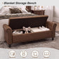 Mid-Century Modern Faux Leather Storage Bench