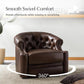 Regent™ Genuine Leather Swivel Barrel Chair