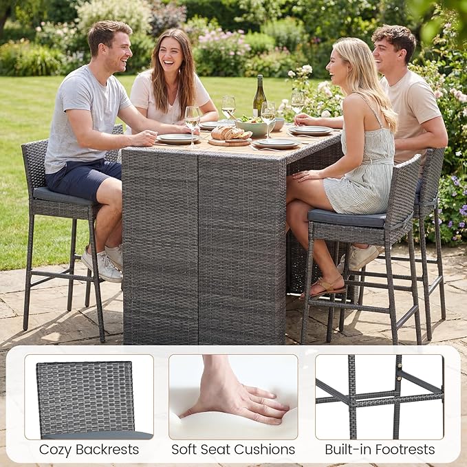 HarborWick 5 Piece Outdoor Bar Set