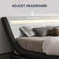 Modern LED Storage Bed Frame with Adjustable Headboard