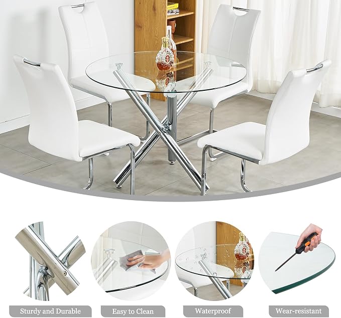 Celeste Round Glass Dining Set