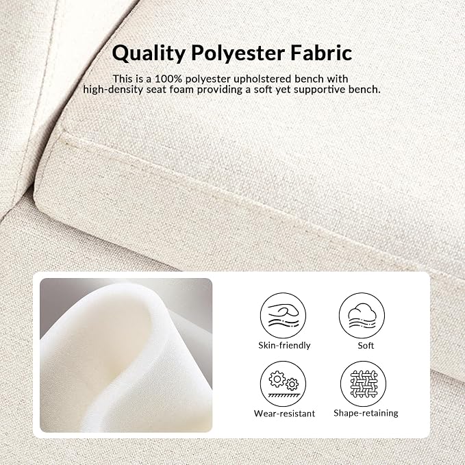Modern Upholstered Storage Bench with Pillows