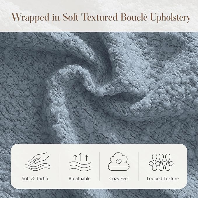 Modern Cloud Curve Bouclé Bed