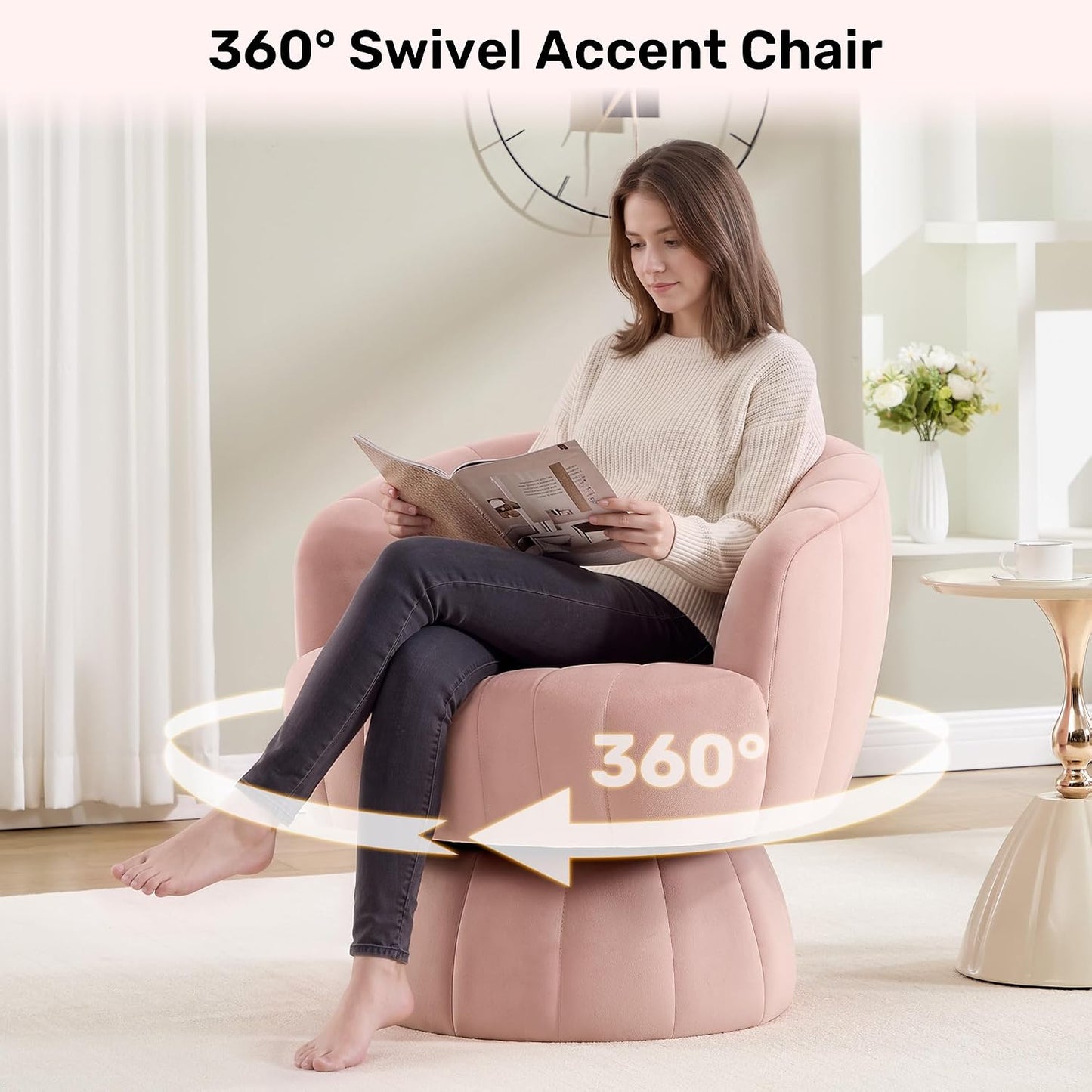 Serafina™ Velvet Swivel Accent Chair