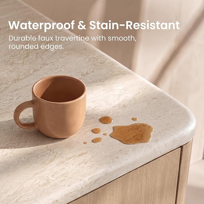 Modern Faux Travertine Nightstand Set