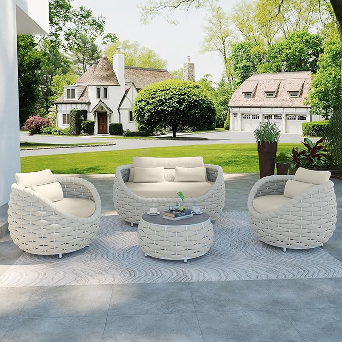 Riviera Rope 4 Piece Outdoor Conversation Set