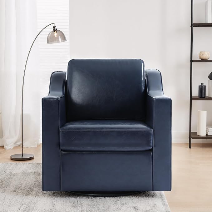 Fairmont™ Genuine Leather Swivel Barrel Chair