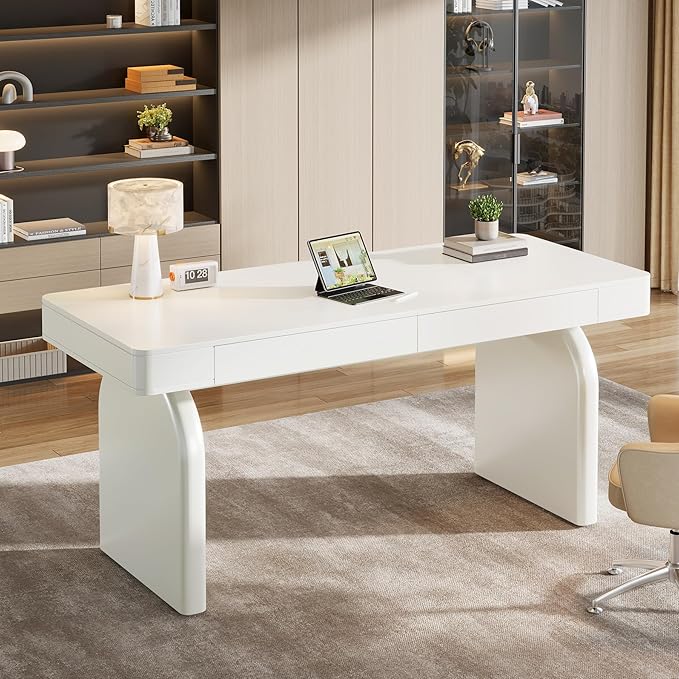 Luna Luxe Executive Desk with Storage Drawers