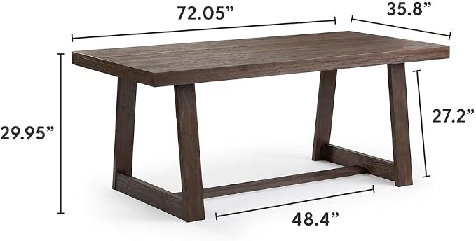 Heritage Grove Solid Wood Farmhouse Dining Table