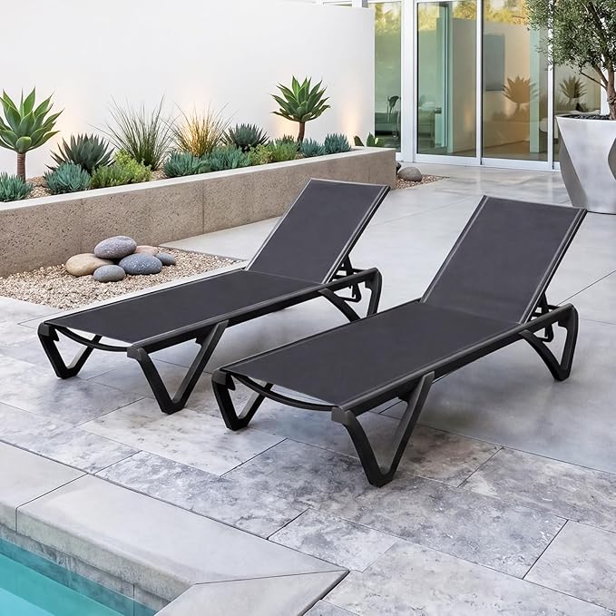 Heavy-Duty Textilene Aluminum Outdoor Lounge Chair