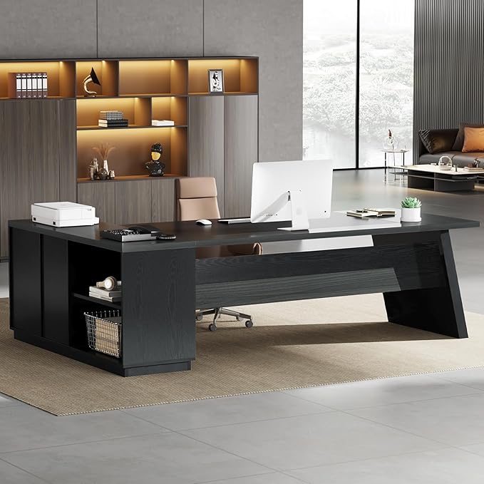 Grandview Executive L-Shaped Desk with File Storage