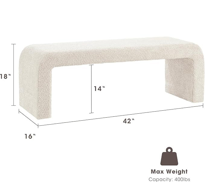 Modern Bouclé Upholstered Bench