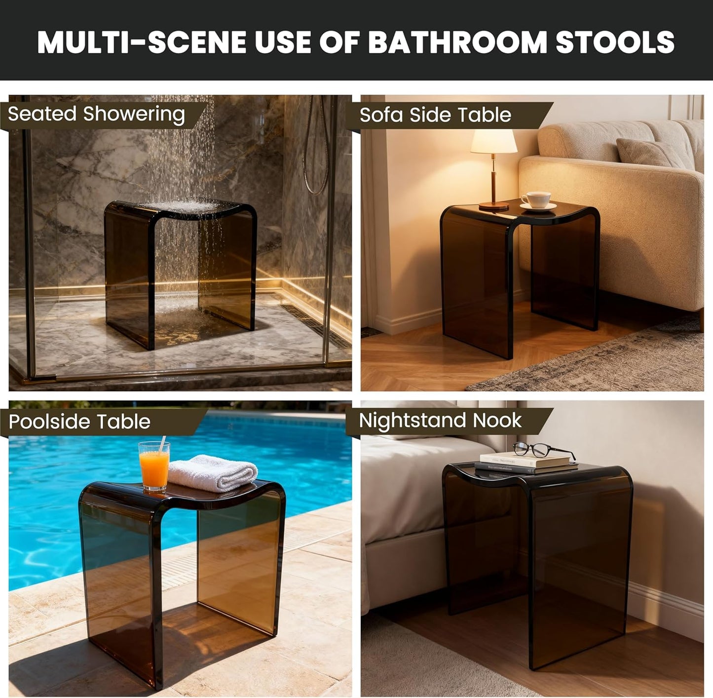 OpulentFlow Shower Stool