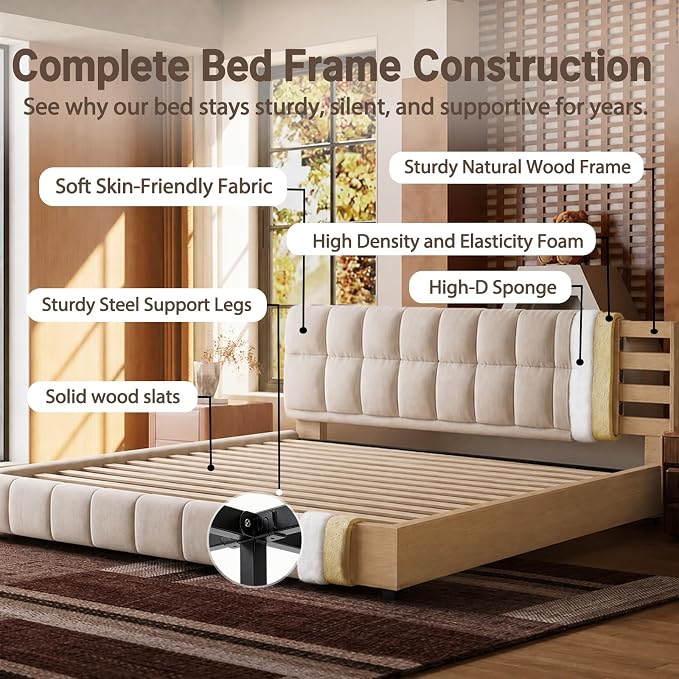 Luxe Bouclé Cloud Platform Bed
