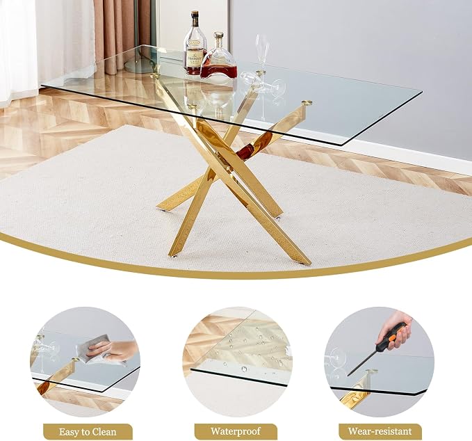 Celeste Rectangular Glass Dining Set