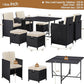 Monaco 9-Piece Space-Saving Wicker Patio Dining Set