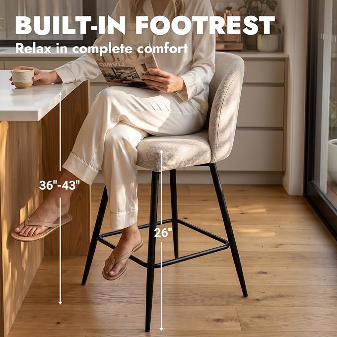 ComfortCurve 360° Swivel Bar Stool Set