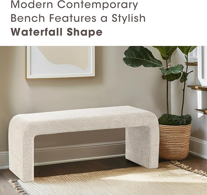 Modern Bouclé Upholstered Bench