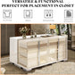 Modern High Gloss Dresser with Chrome Mirror Handles