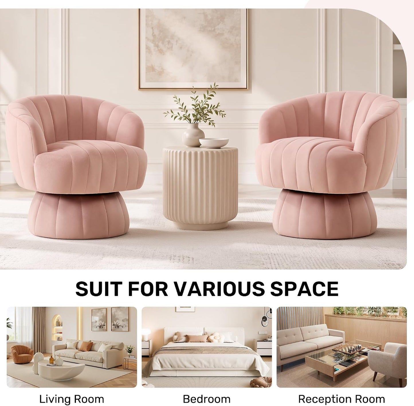 Serafina™ Velvet Swivel Accent Chair