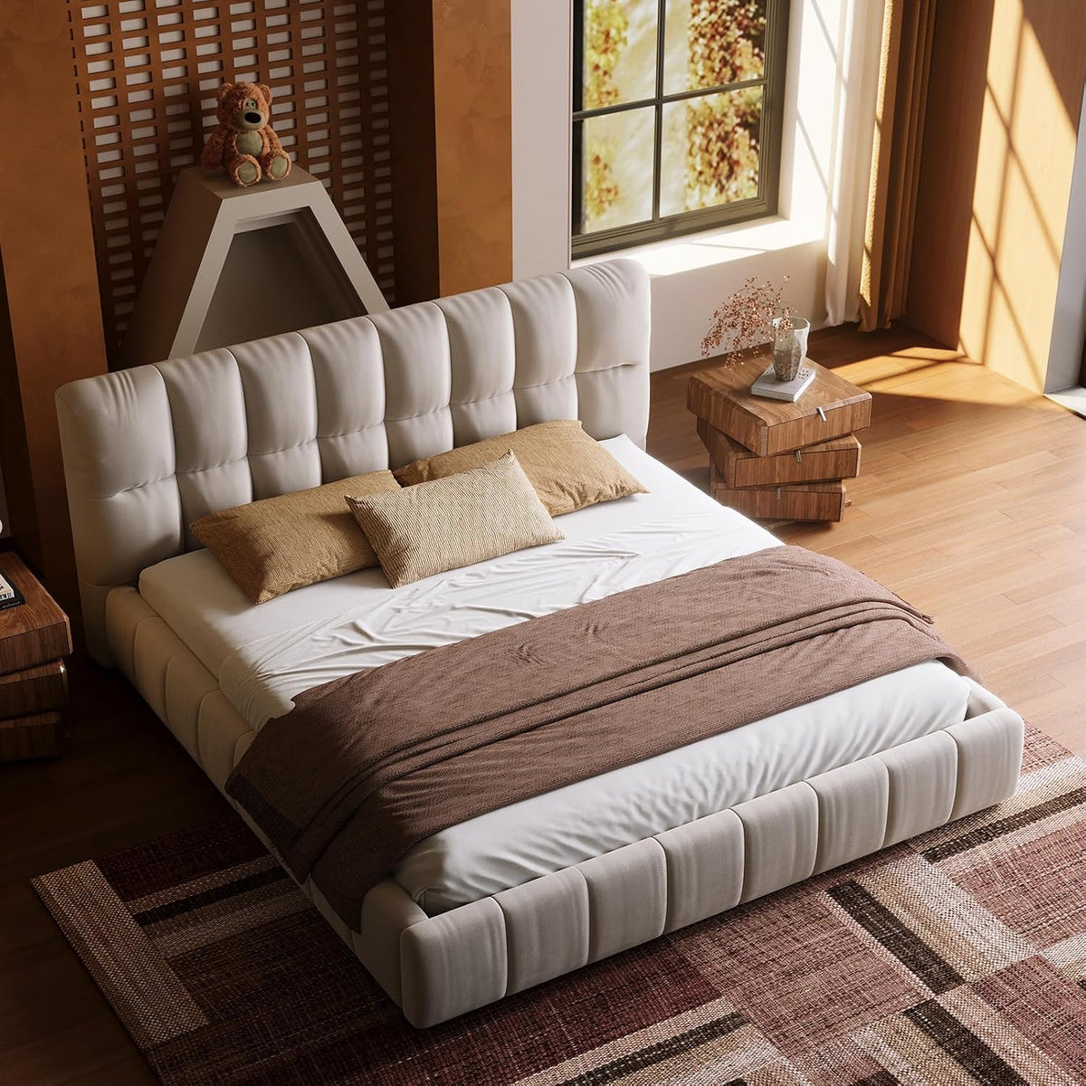 Luxe Bouclé Cloud Platform Bed