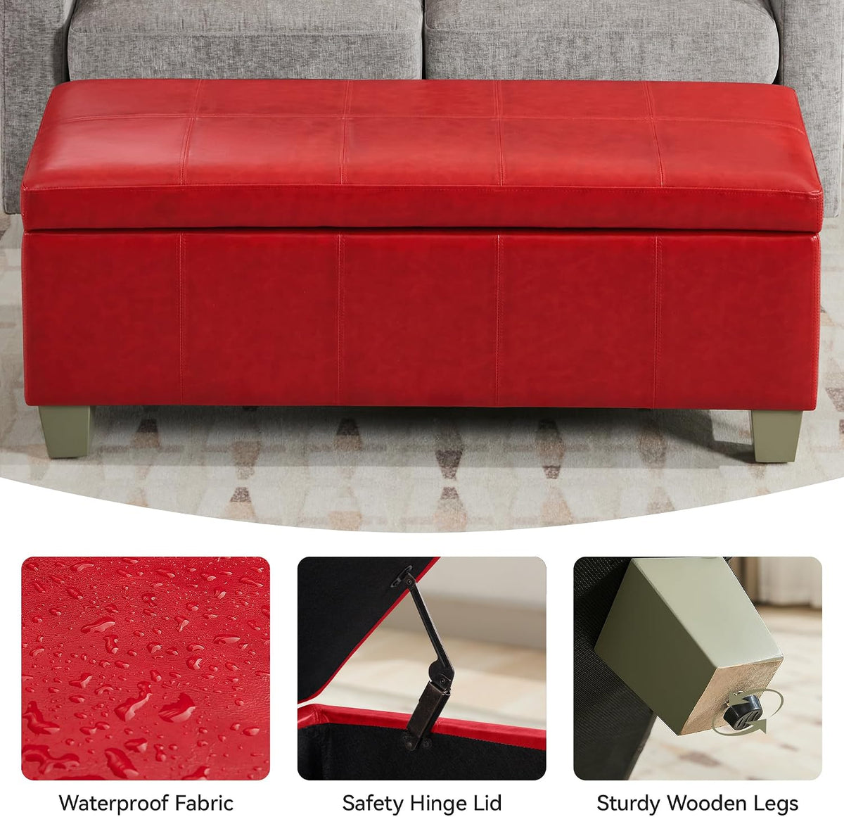 Contemporary Upholstered Storage Bench