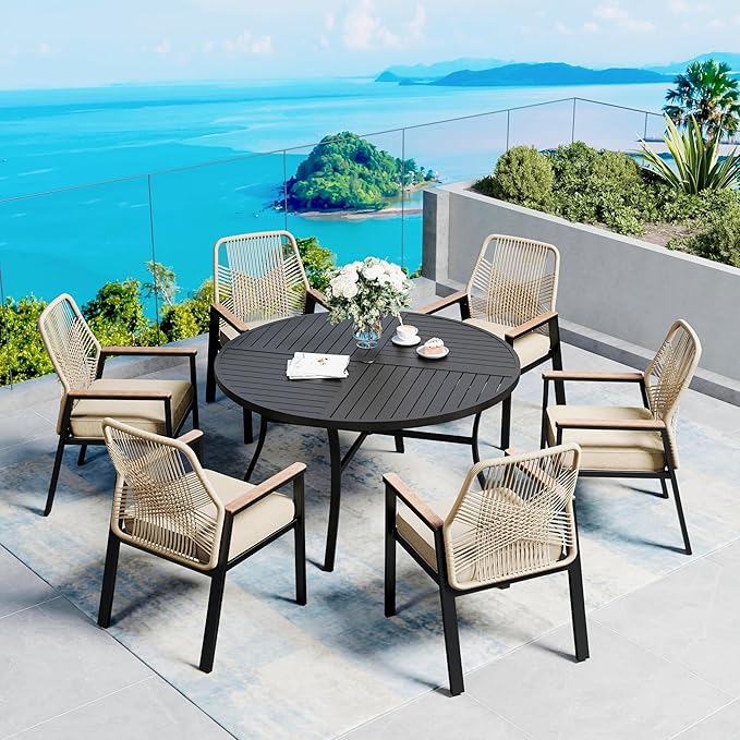 Coastal Breeze Rope Weave Patio Dining Set