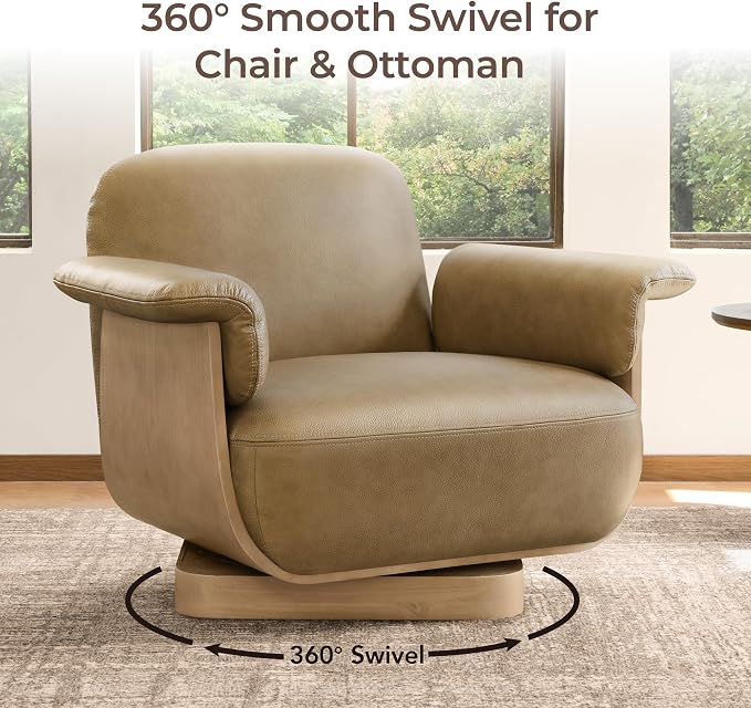 Montclair™ Leather Swivel Chair & Ottoman Set