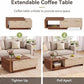 Expandable Storage Coffee Table with Sliding Top