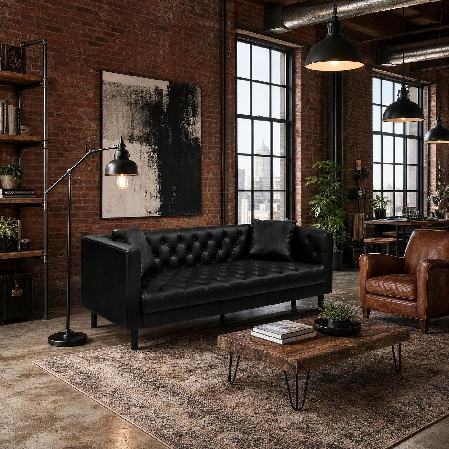 Heritage Tufted Leather Sofa