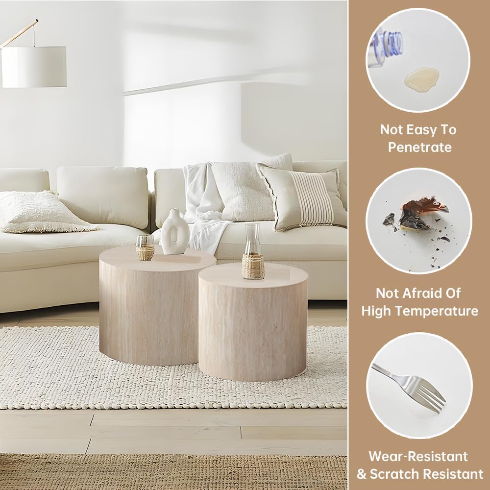 Round Nesting Coffee Table Set