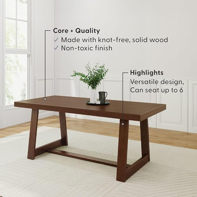 Heritage Grove Solid Wood Farmhouse Dining Table
