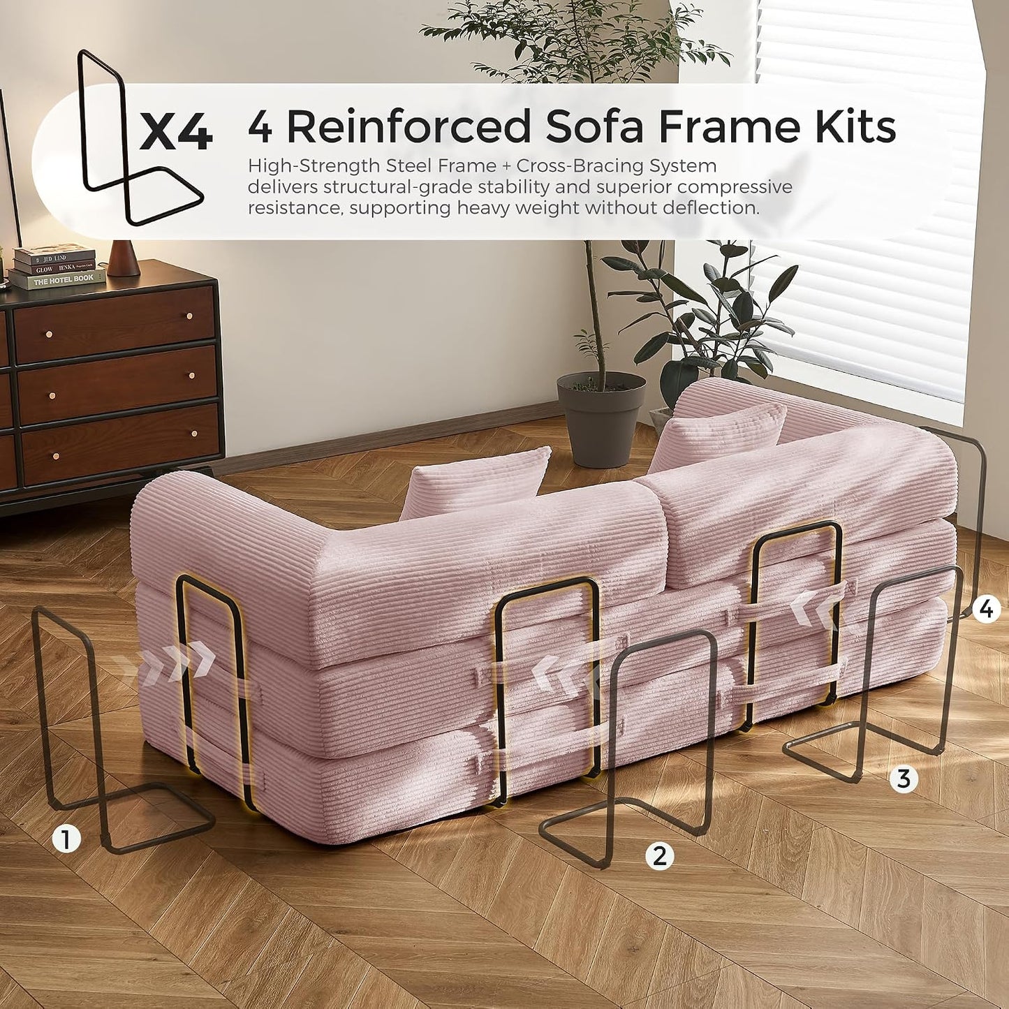 CloudRest Corduroy Sleeper Sofa Bed