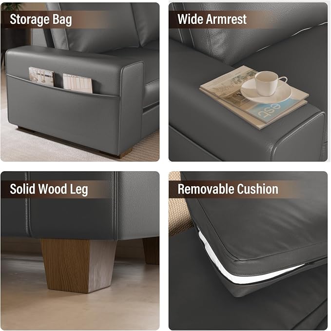 LuxeLine™ Faux Leather Sofa