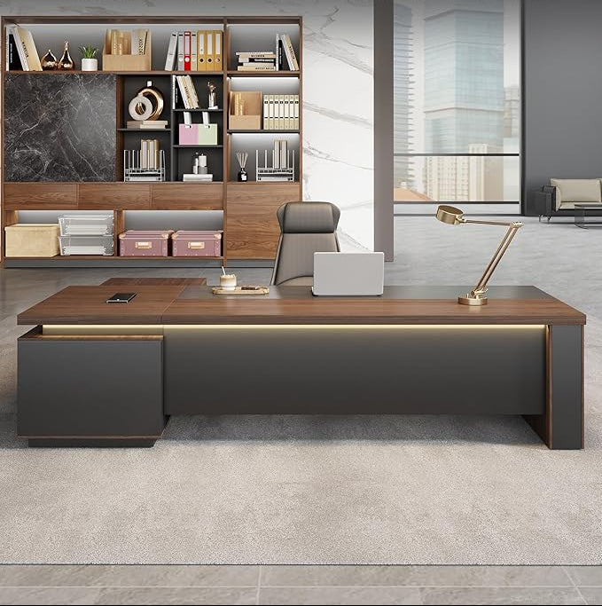 ApexGlow™ Executive L-Shaped Desk
