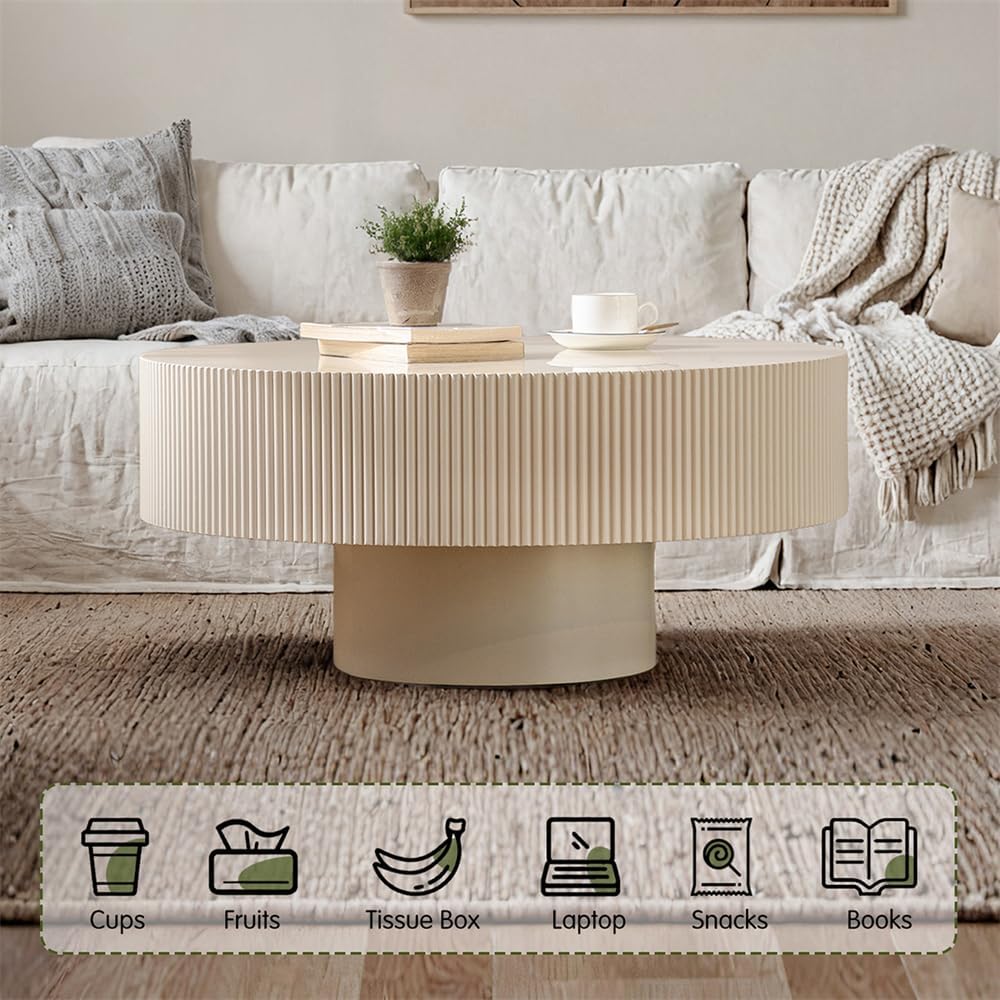 Modern Round Fluted Coffee Table