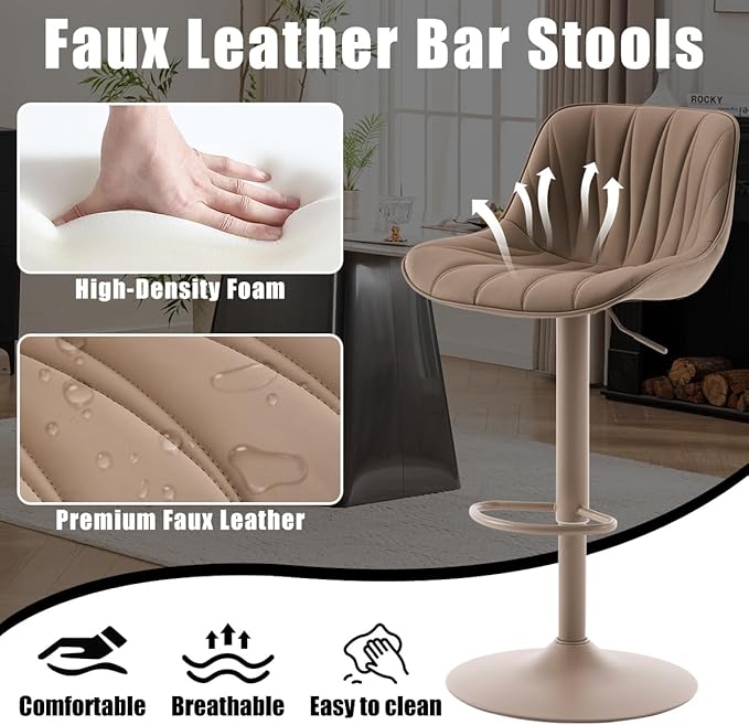 Aurelio 360° Adjustable Bar Stool Set