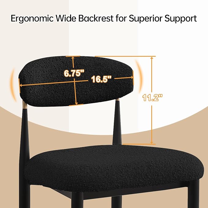 Modern Bouclé Counter Stool Set