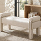 Modern Cylindrical Upholstered Linen Bench
