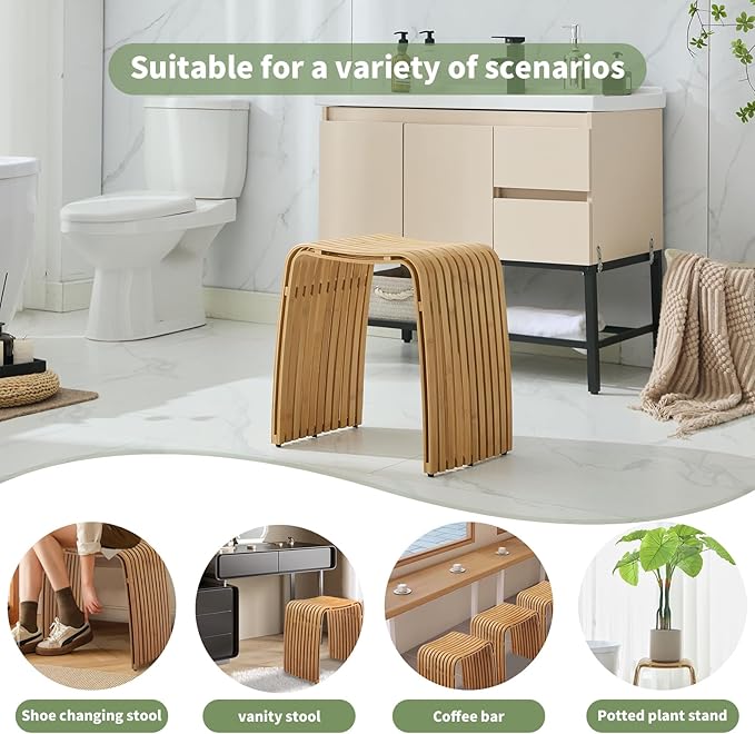 CurvaBamboo Shower Seat