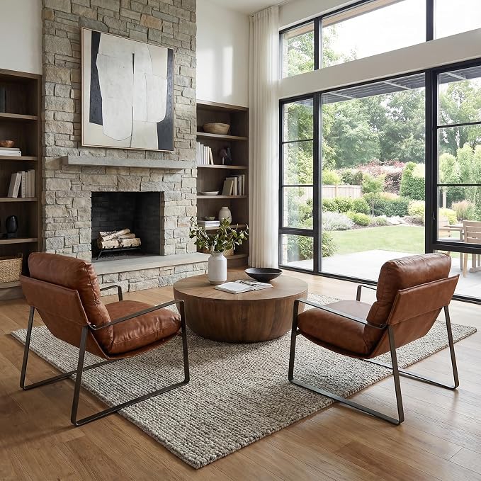 Montrose Fabric & Leather Accent Chair