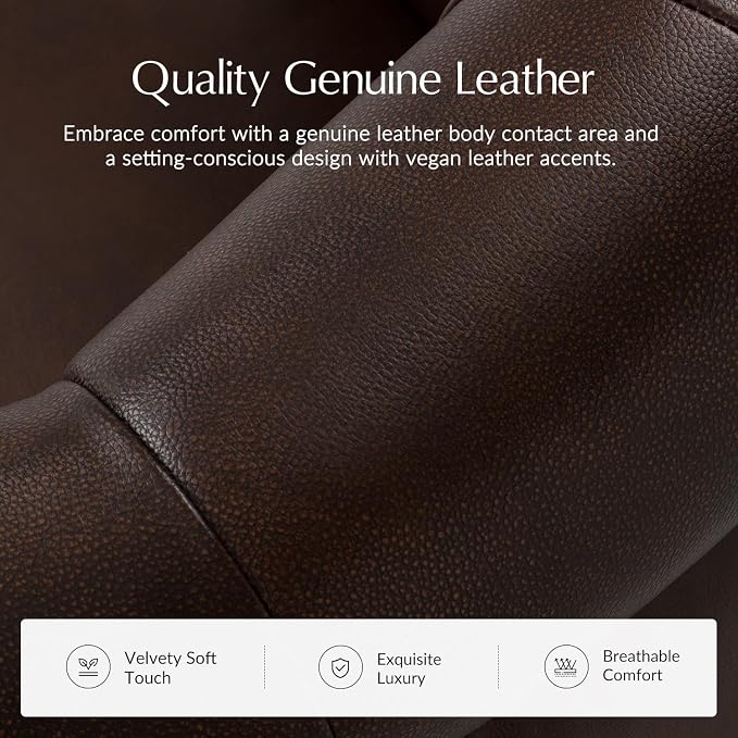 Regent™ Genuine Leather Swivel Barrel Chair