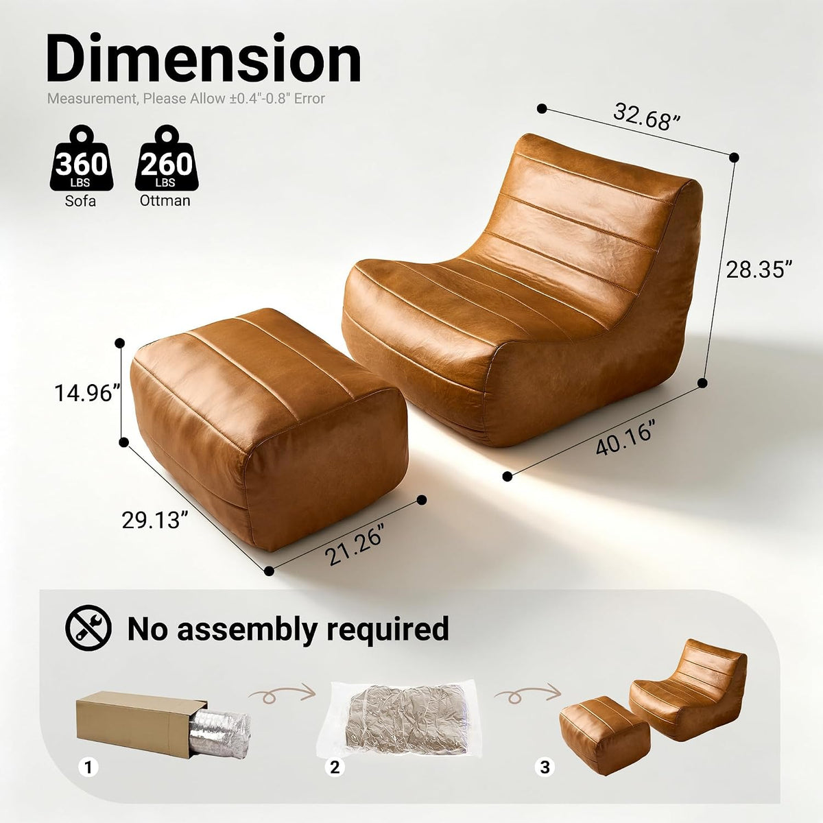 Oversized Faux Leather Lounge Chair