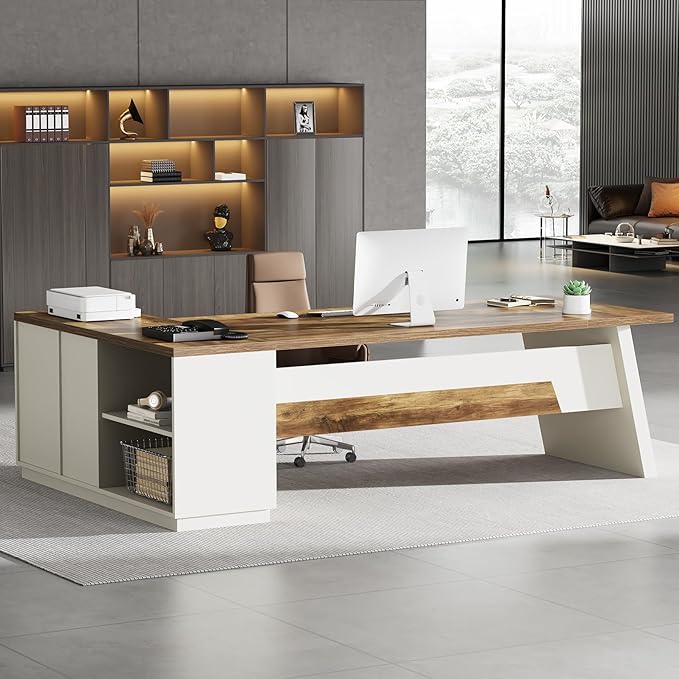 Grandview Executive L-Shaped Desk with File Storage