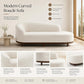 Modern Curved Bouclé Chaise Lounge